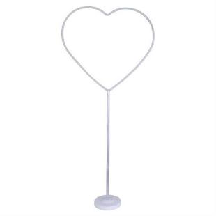 White Love Heart Balloon Sky Ring Column Stand Set