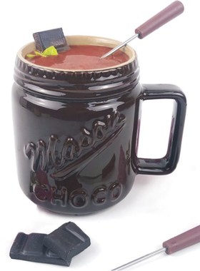 Fondue Mug Set Personal Mini Fondue Pots Chocolate and Chees