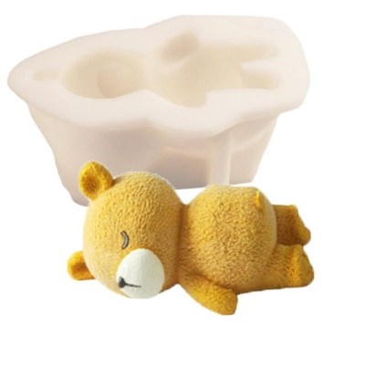 1PC Silicone Mousse Cake Mold 3D Sleeping Bear Shape Ice Cre