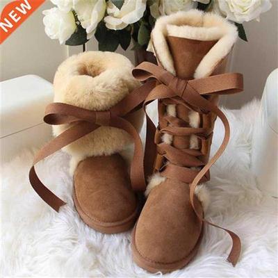 New Arrival 2021 High Snow Boots Genuine Sheepskin Real Fur