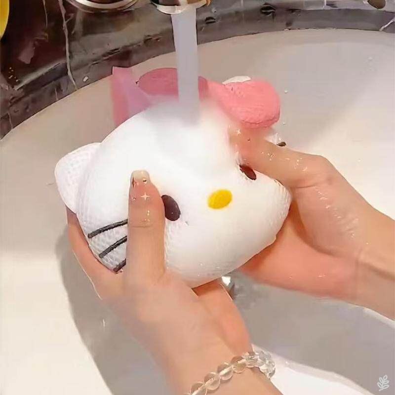 hellokitty浴球女生泡泡浴洗澡沐浴儿童泡澡球搓澡浴花球卡通可爱