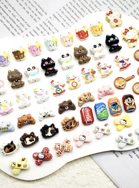 【65包邮】合金啤酒桶小熊牛角包小猫钓元宝KT绷带DIY饰品配件