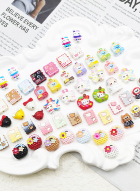 【65包邮】合金KT笔记本KT蝴蝶结许愿瓶小熊果汁花篮DIY饰品配件