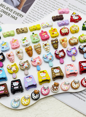 【65包邮】合金DOG牌子KT圣诞树小熊面包KT甜甜圈DIY饰品配件串饰