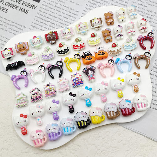 【65包邮】合金格子套装KT枕头KT企鹅发箍DIY手作饰品配件小串饰