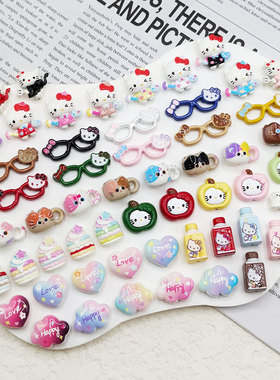 【65包邮】合金滴油喷漆KT苹果KT小画家星星蛋糕DIY饰品配件串饰