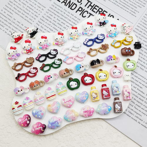 【65包邮】合金滴油喷漆KT苹果KT小画家星星蛋糕DIY饰品配件串饰