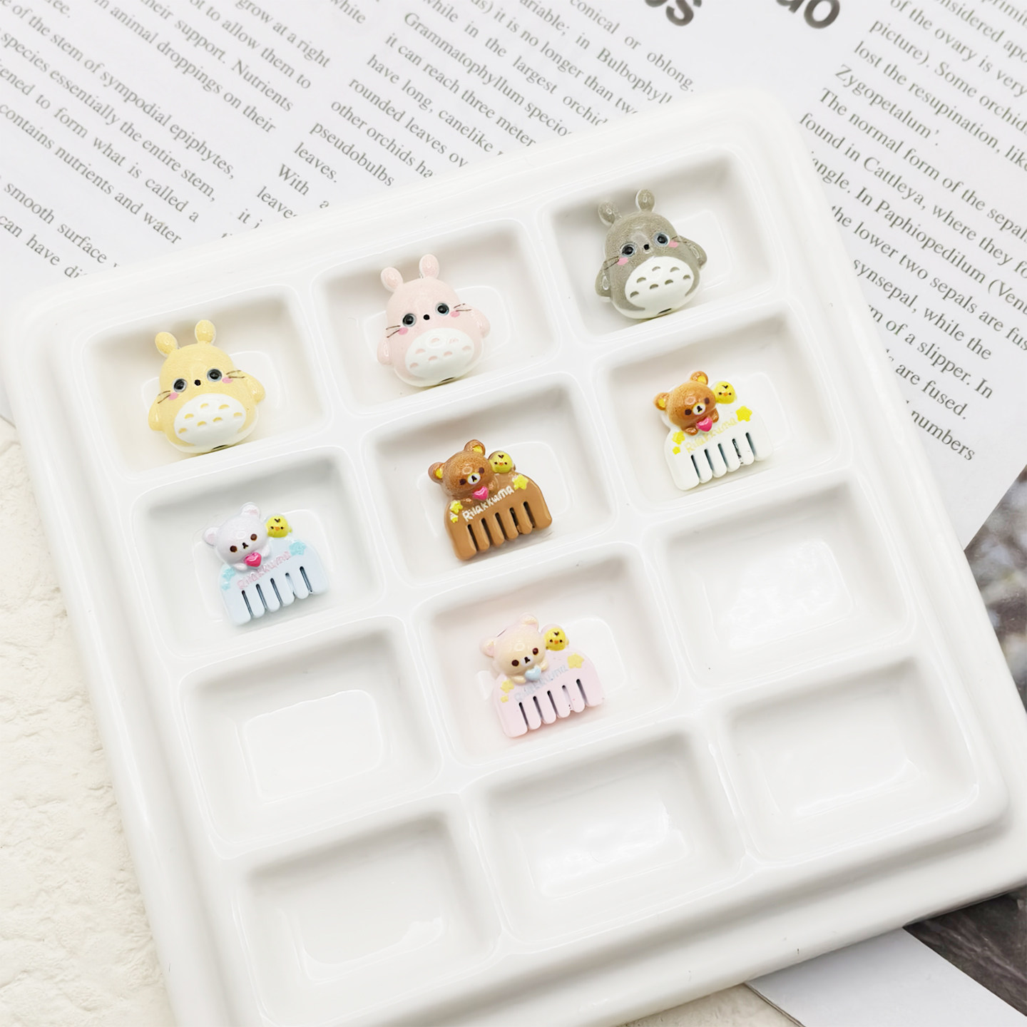 【3.29新】合金游泳猫咪龙猫梳子DIY饰品配件串珠手作材料小串饰