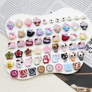 【65包邮】合金五角星紐扣KT小闹钟法棍篮子DIY手作饰品配件串饰