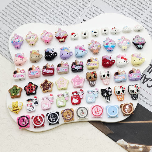 【65包邮】合金五角星紐扣KT小闹钟法棍篮子DIY手作饰品配件串饰