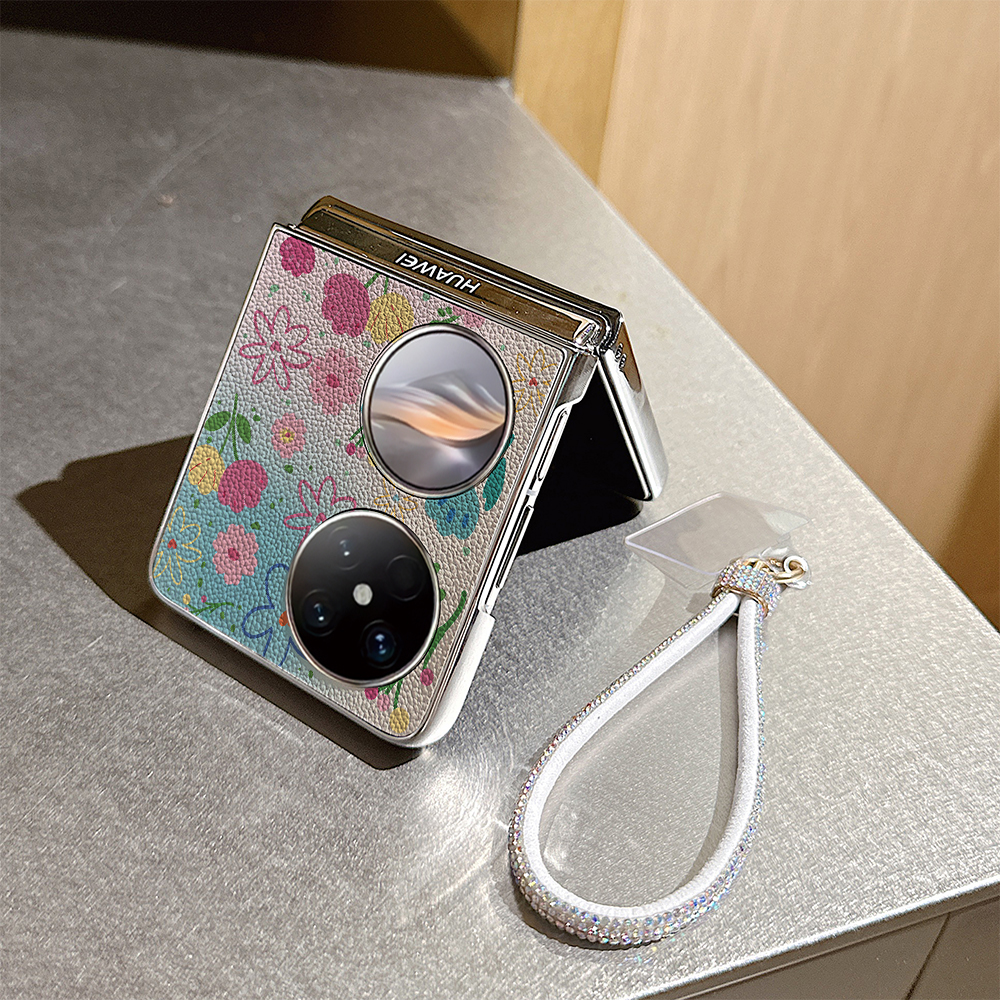 春日清新晕染花朵折叠屏手机壳