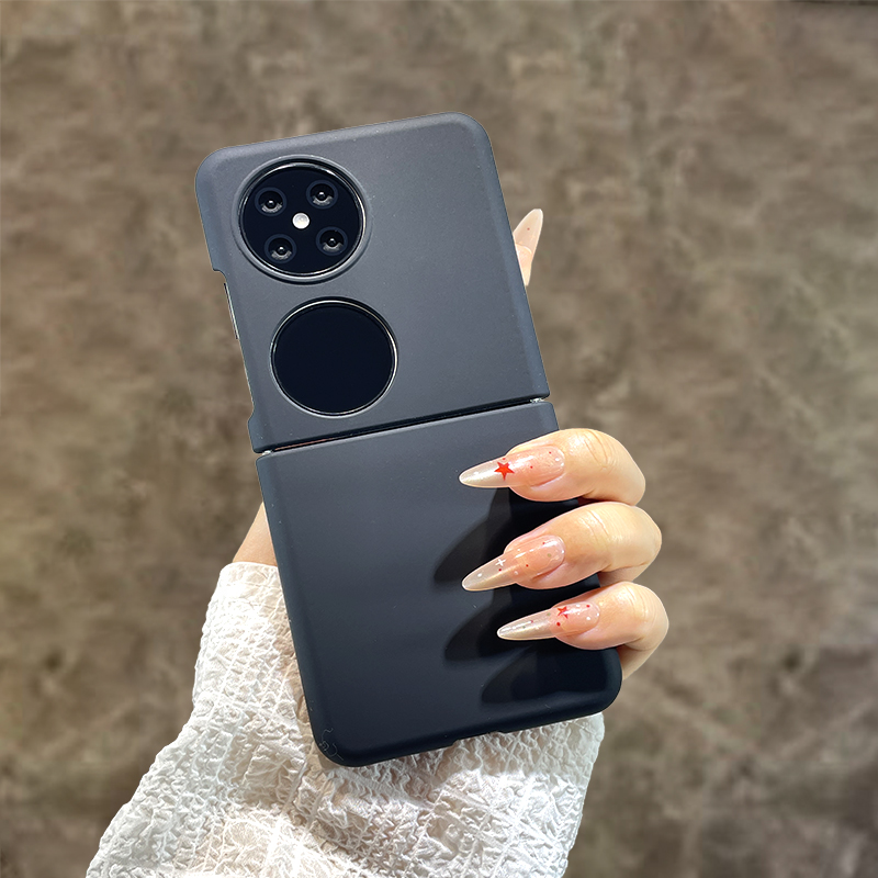 黑色肤感液态硅胶折叠屏手机壳