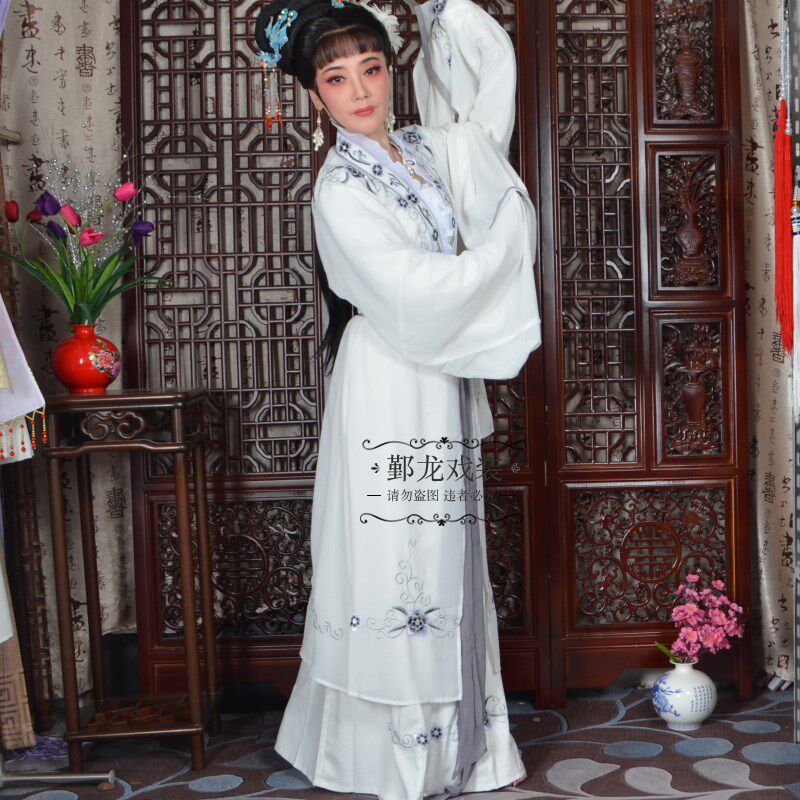 现货速发新款戏曲古装越剧黄梅戏丝料小旦花旦古装断桥白蛇传服装