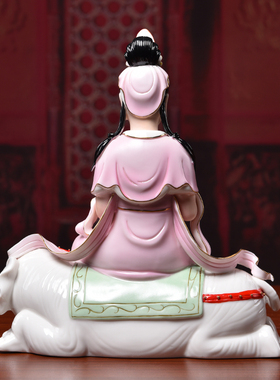 快速发货陶瓷10/12/14吋文殊B普贤菩萨像供奉小摆件德化白瓷佛像