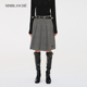 MIMBLANCHE新品 学院风羊毛混纺西装 毛呢A字百褶半身裙赠腰带