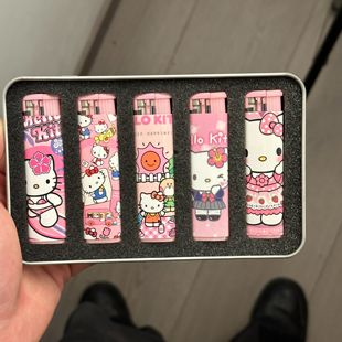 HelloKitty打火机女生可爱防风高颜值礼盒送礼创意粉一次性打火机