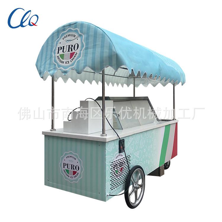 甜品硬冰激凌展示柜 移动手推车冰激凌柜雪糕柜商用冰棍展示柜