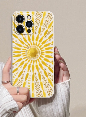 太阳佛光照耀金光天使眼手机壳适用苹果iPhone16 15 14 vivox90华为nova10红米k60OPPOreno9小米13