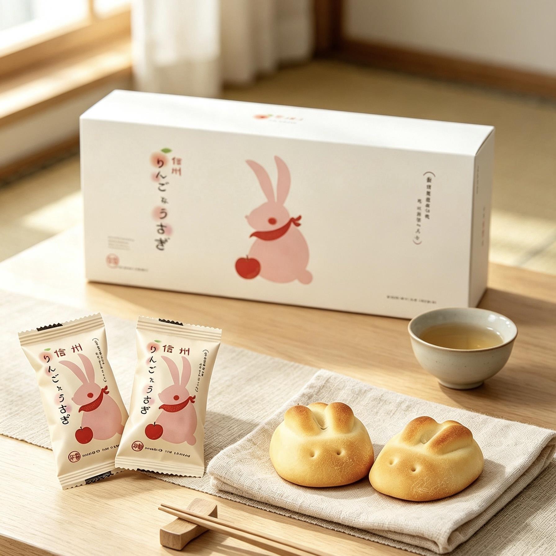 【新品】日本信州长野特产苹果馅夹心兔子造型馒头点心菓子