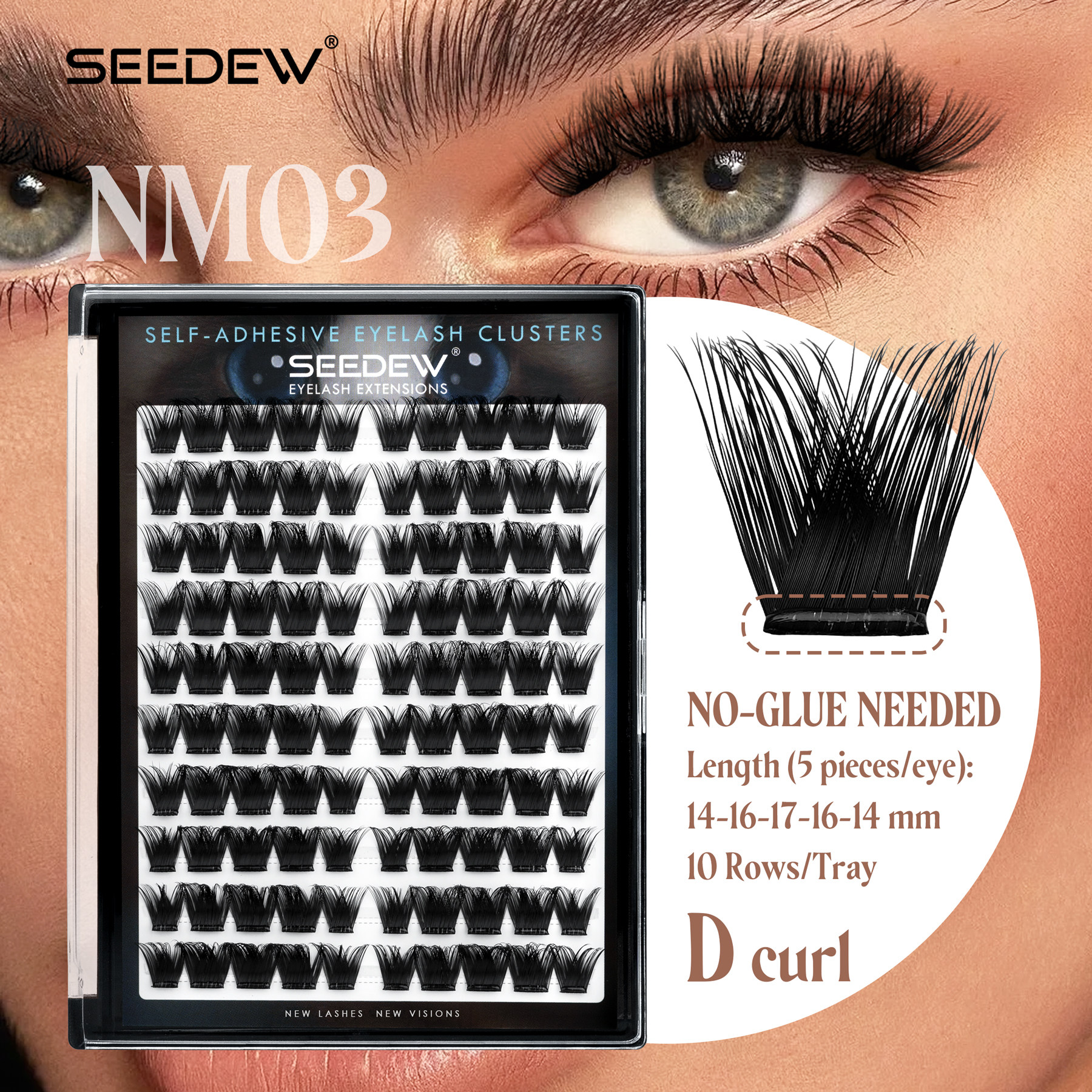 SEEDEW免胶猫系D翘欧美混血睫毛