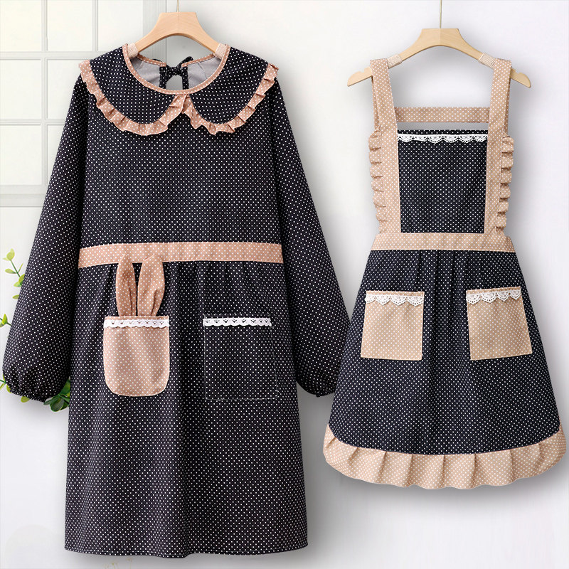 罩衣2025新款网红纯棉围裙长袖家用厨房做饭餐饮专用日系工作服女,家庭/个人清洁工具,围裙,淘宝优惠券,粉丝福利购,淘宝优惠卷