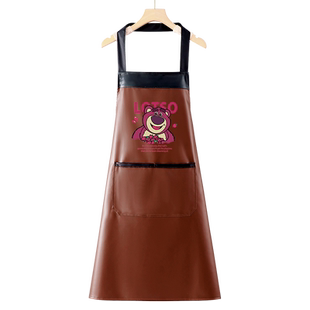 夏天PU皮围裙防油防水定制厨房家用2025新款超好看的餐饮专用网红