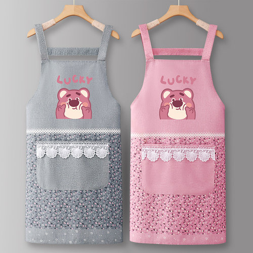 纯棉围裙可定制印字工作服女