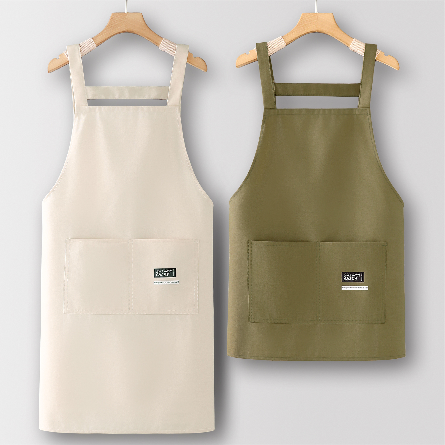 服务员围裙厨房家用帆布工作服上班专用男2025新款定制logo印字女