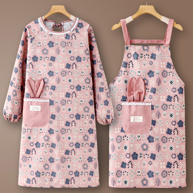 时尚长袖围裙女2025新款纯棉工作服罩衣厨房家用可爱夏季薄款做饭,家庭/个人清洁工具,围裙,淘宝优惠券,粉丝福利购,淘宝优惠卷