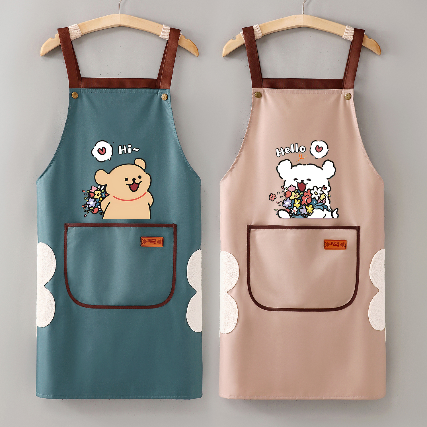 服务员围裙厨房家用皮革工作服