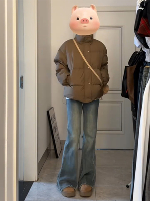 咖色短款棉服女冬季2024年新款韩系小个子穿搭保暖面包服棉衣外套