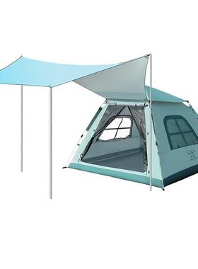 秋日胶野公营自动速开园SY22ZP00帐带门厅涂银黑户外露营帐篷套篷