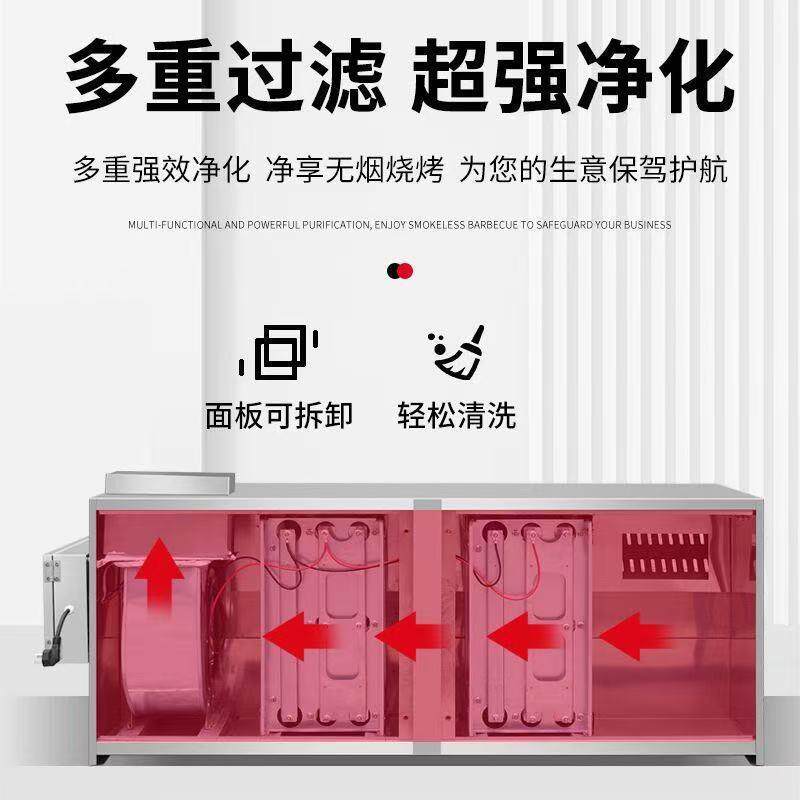 轮摆摊烧车台式户外夜市KMR地摊移烟动净三化器一烤体机无环保烧