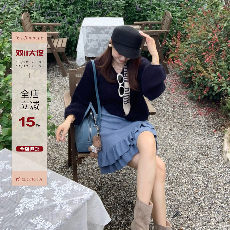 Echoone 温与柔 羊绒慵懒风套头毛衣女秋季新款时尚休闲气质上衣