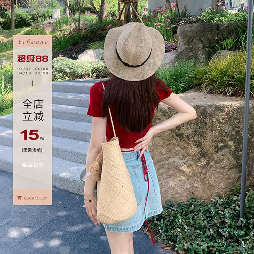 Echoone短裙牛仔半身裙