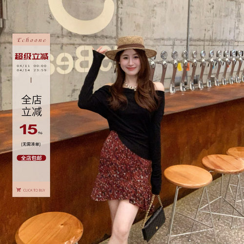 多穿斜肩设计感上衣女装