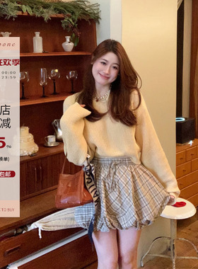 Echoone ICE SEA 进口和纸纱定染收腰套头衫针织衫上衣女短款毛衣