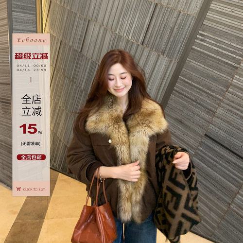 高品质大毛领山羊绒鹅绒服派克服