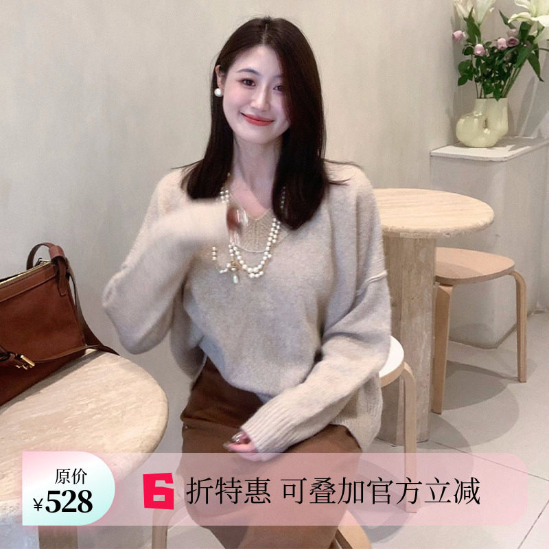 【粉丝福利 6折钜惠】暖意 不规则边v领毛衣毛针织衫上衣,女装/女士精品,毛衣,淘宝优惠券,粉丝福利购,淘宝优惠卷