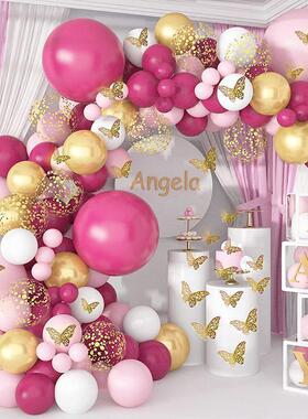 新款 紫色气球生日party装饰气球套装 婚礼宴会派对开业拱门装饰