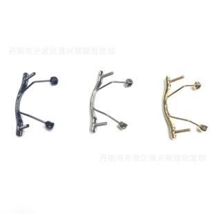 眼镜中梁 配件 无框眼镜架 双脚双孔切边眼镜鼻托中间横梁