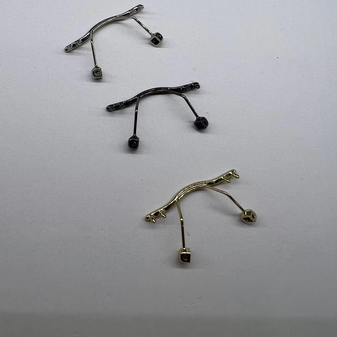 现货价通用型合金鼻梁中梁单孔通用双孔无框眼镜维修配件销售