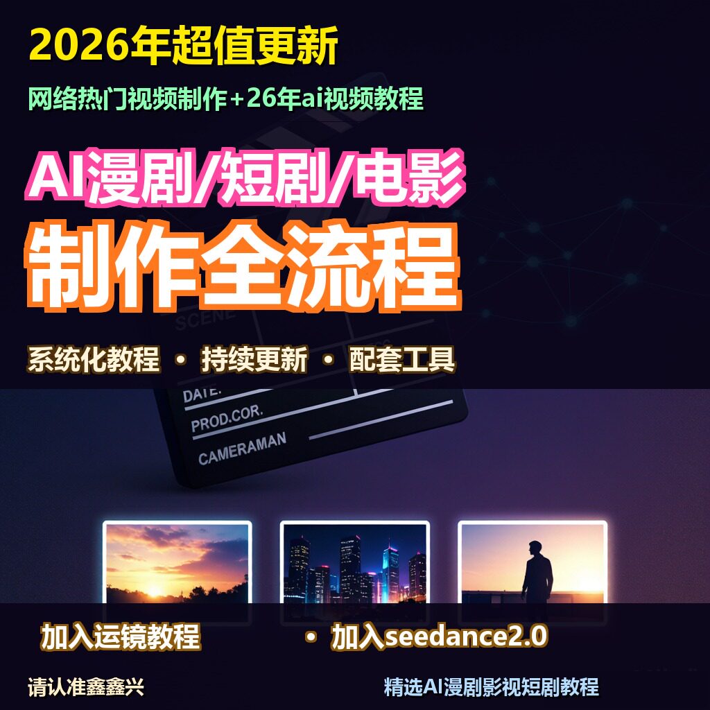 2026AI漫剧短剧制作教程零基础从入门到精通新手副业视频课程素材图片