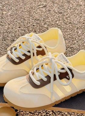 英国Next road2025新款夏季女网鞋芭蕾风德训鞋休闲运动平底板鞋