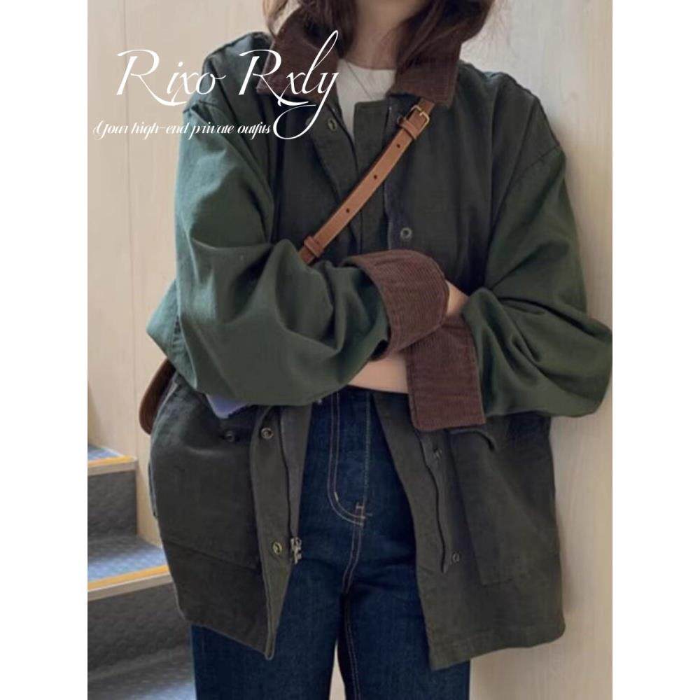 RIXO RXLY工装风衣女秋减龄宽松设计感bf短外套气质百搭上衣外套