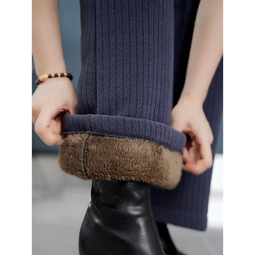 雪尼尔加绒加厚阔腿裤女春秋外穿高腰显瘦特厚保暖条绒棉裤裤子潮