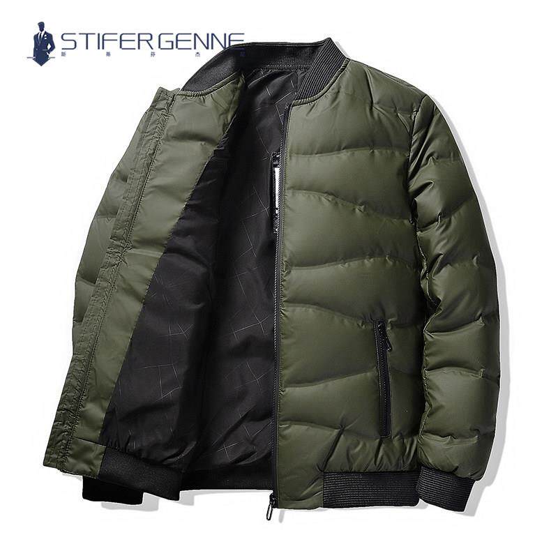 STIFER GENNE轻薄羽绒服男冬季2026新款短款保暖男士军绿立领外套