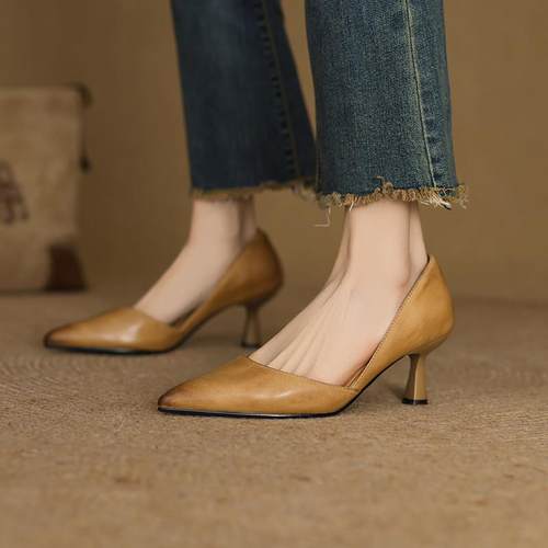 意大利Raraente~ 法式覆古风尽显气质气质高跟鞋真皮淑女文艺单鞋