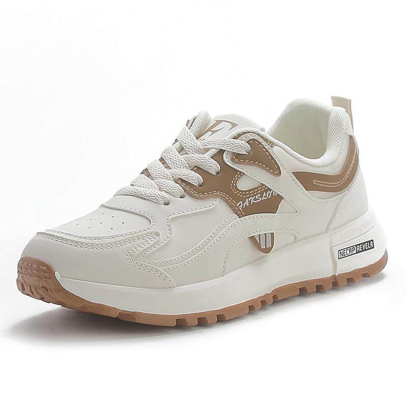 香港真皮运动白鞋2025夏季新款多功能轻便防滑软底减震女式跑鞋