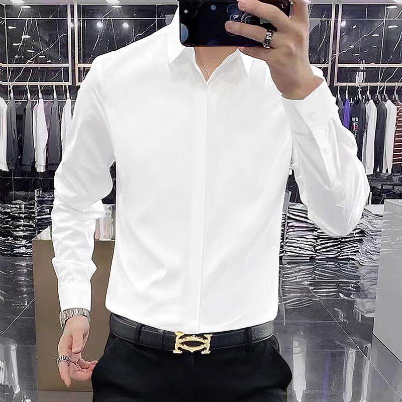 STIFER GENNE长袖衬衫男春秋款商务西服正装免熨烫男士休闲衬衫外